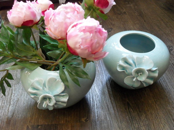 Vase blau Orchidee 2x