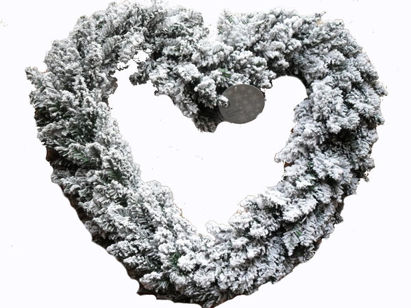 Deko Schnee Herz mit Winterzauber 54cm