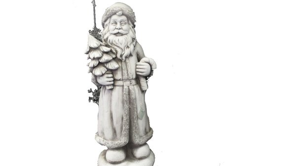 Figur Weihnachtsmann Santa grau stehend 80cm