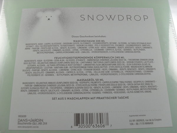 Snowdrop Babypflege Set Körpermilch, Waschschaum, Körperöl