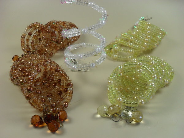 Deko Girlande Spirale mit Perlen und Pailletten 5x