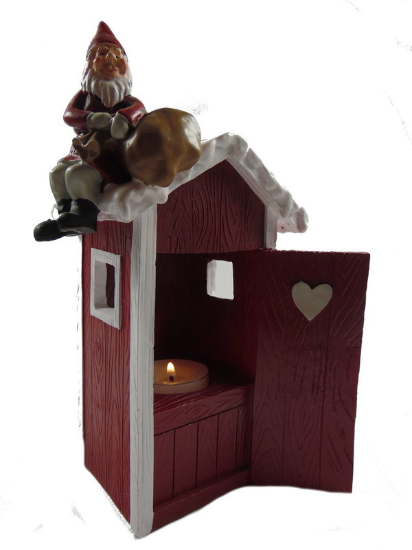 Harvesttime Santa on Outhouse auf stillem Örtchen 21,5cm