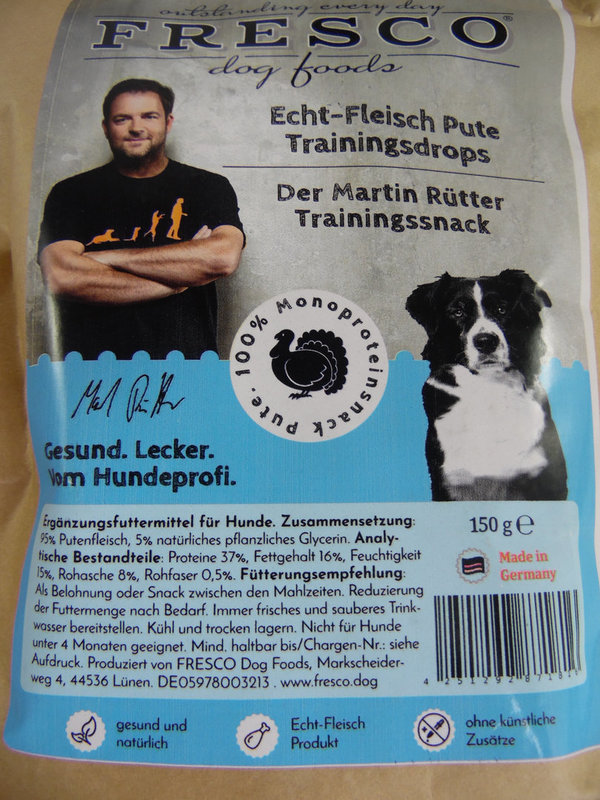 Fresco Dog Martin Rütter Trainingsdrops Pute  150g