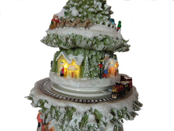 Spieluhr Weihnachten Tannenbaum 4 Szenen Hochwertig 45cm