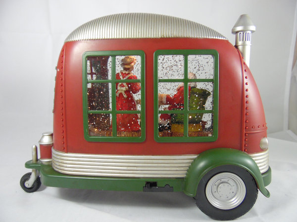 Spieluhr Weihnachten Campingwagen Santa und Frau