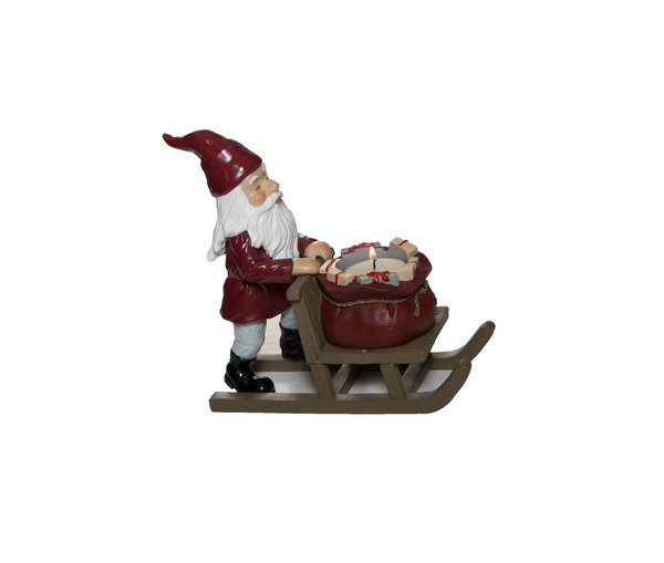 Harvesttime Santa Weihnachtsmann auf Tretschlitten Kicksleigh Teelichthalter