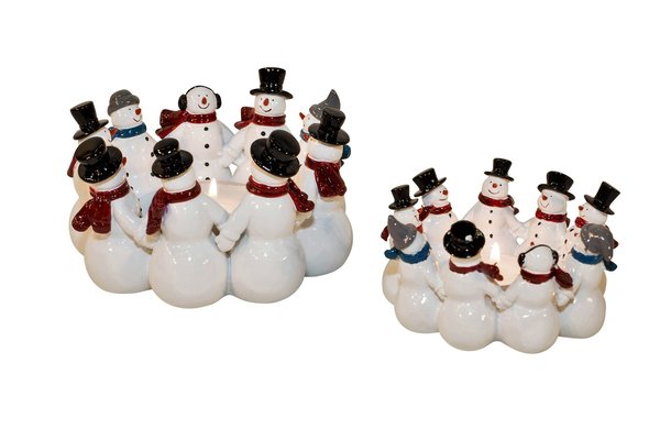 Harvesttime Snowmen in a Ring Schneemannring Teelichthalter 15cm