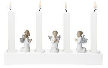 Harvesttime Adventskranz Kerzenhalter Engel weiss Candleholder Angel white